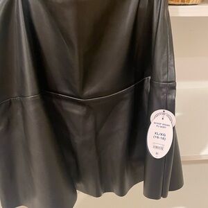 Scoop Brand Black Faux Leather Mini Skater Skirt, Size XL, 16-18, New With Tags